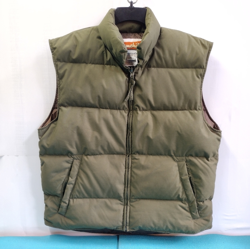 Vintage Gamehide Men's Full Zip Hunting Quilted Vest Jacket Green Size M